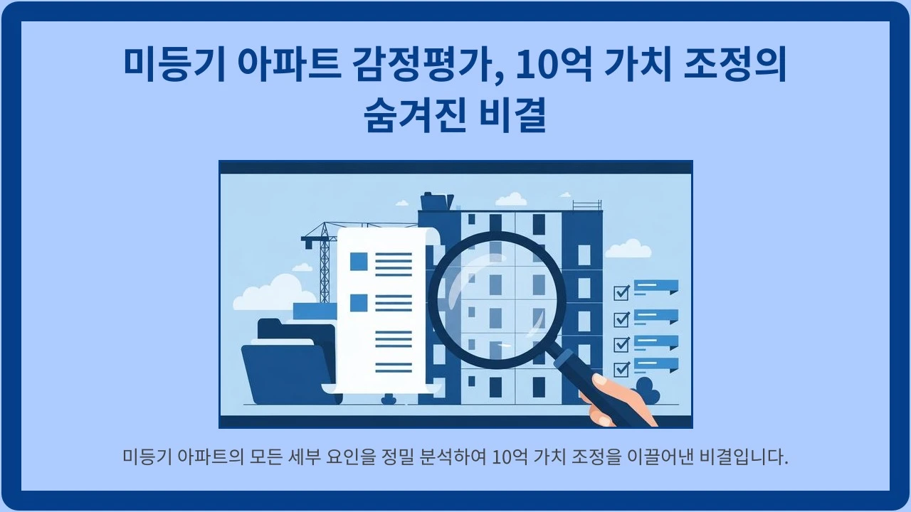 건설 중인 아파트의 골조가 보이는 모습. 확대경으로 유닛 배치나 층수를 상세히 살펴보는 건축 도면. 가족 간 저가 양도 절세 전략에 대한 중요성을 강조하는 이미지.